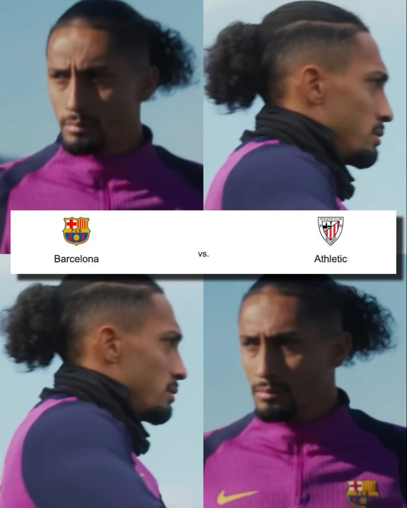 InvictosSomos's tweet photo. ¡¡RAPHINHA ESTÁ DE REGRESO!! Ya es un hecho, señoras y señores. Hansi Flick confirmó que Raphinha estará disponible para el partido que el Barça tendrá este mismo sábado ante el Athletic Club. Después de casi 2 meses de ausencia, el capitán brasileño está de regreso. Qué hermosa noticia para el barcelonismo. EL RETORNO DEL CAPITÁN.