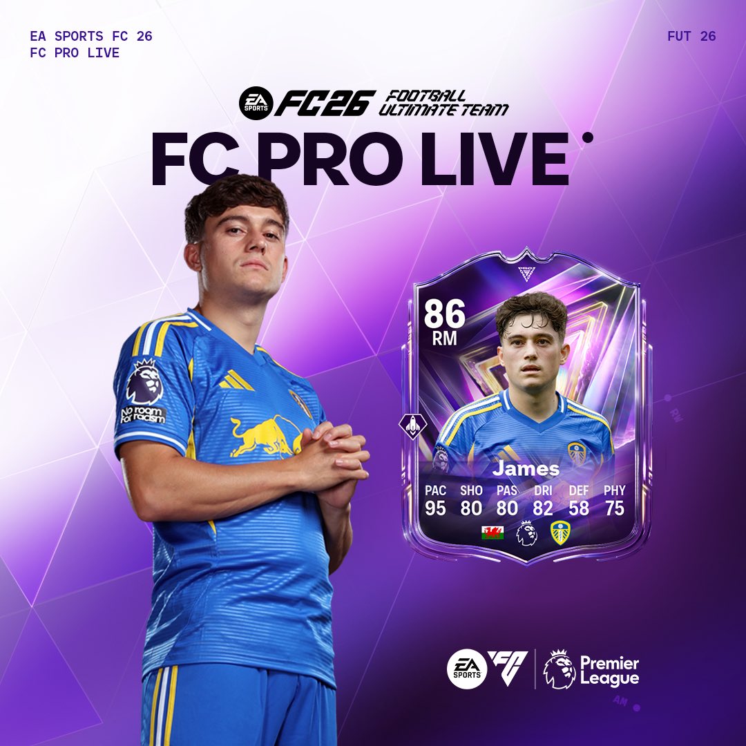 LUFC's tweet image. 🎮 #FCProLive returns to Ultimate Team with @Daniel_James_97 a special player item!

#FC26 @EASPORTSFC