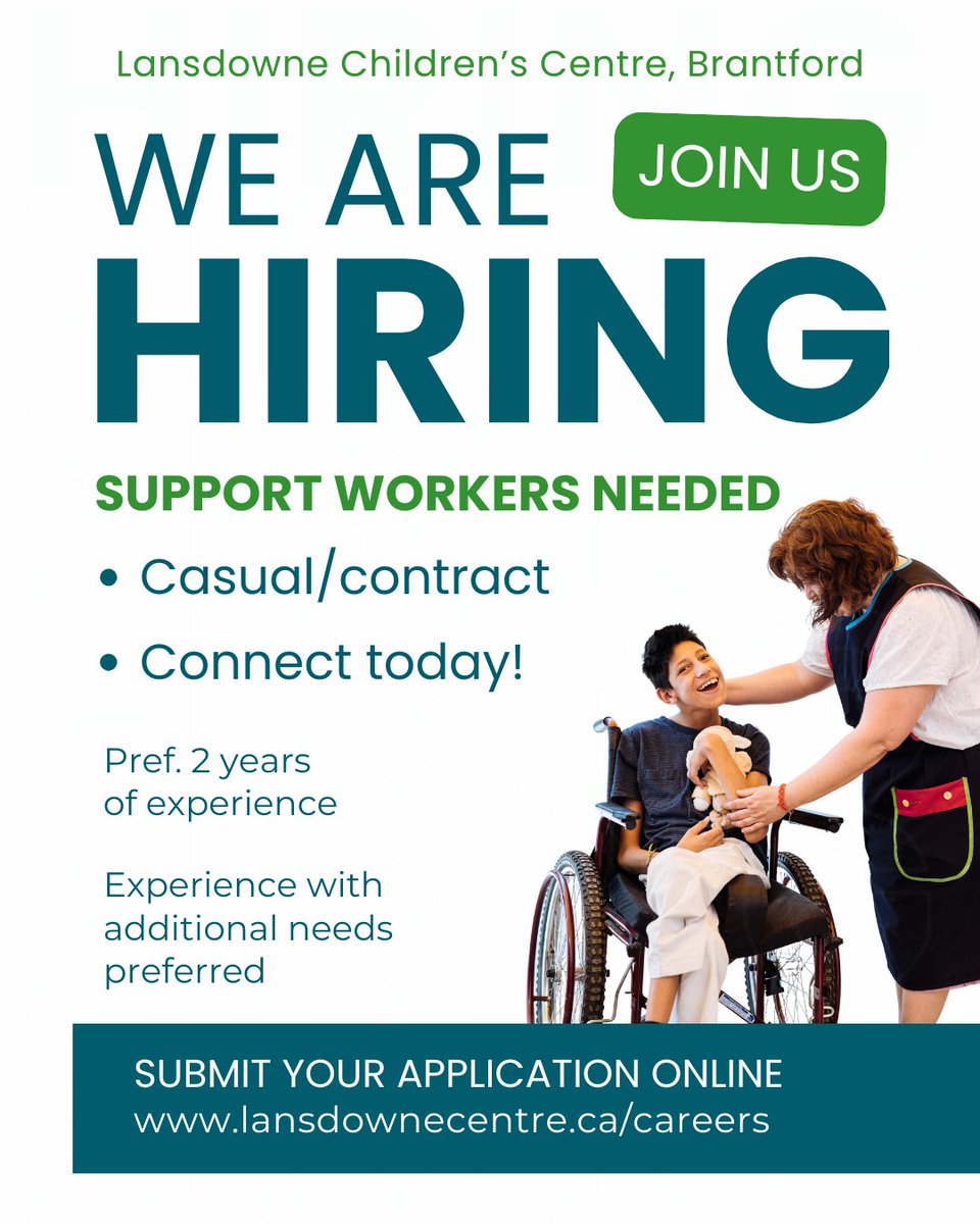 Make a difference that lasts a lifetime. 💚 Join our team as a Support Worker and help kids with additional needs explore their full potential. Your compassion can change lives—and inspire hope every day. Ready to start your journey? Apply now at lansdownecentre.ca/careers
