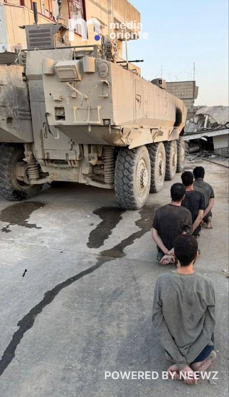 danilerer's tweet image. Cuatro terroristas de Hamás que se rindieron y se entregaron a las Fuerzas de Defensa de Israel tras salir de un túnel en Rafah.