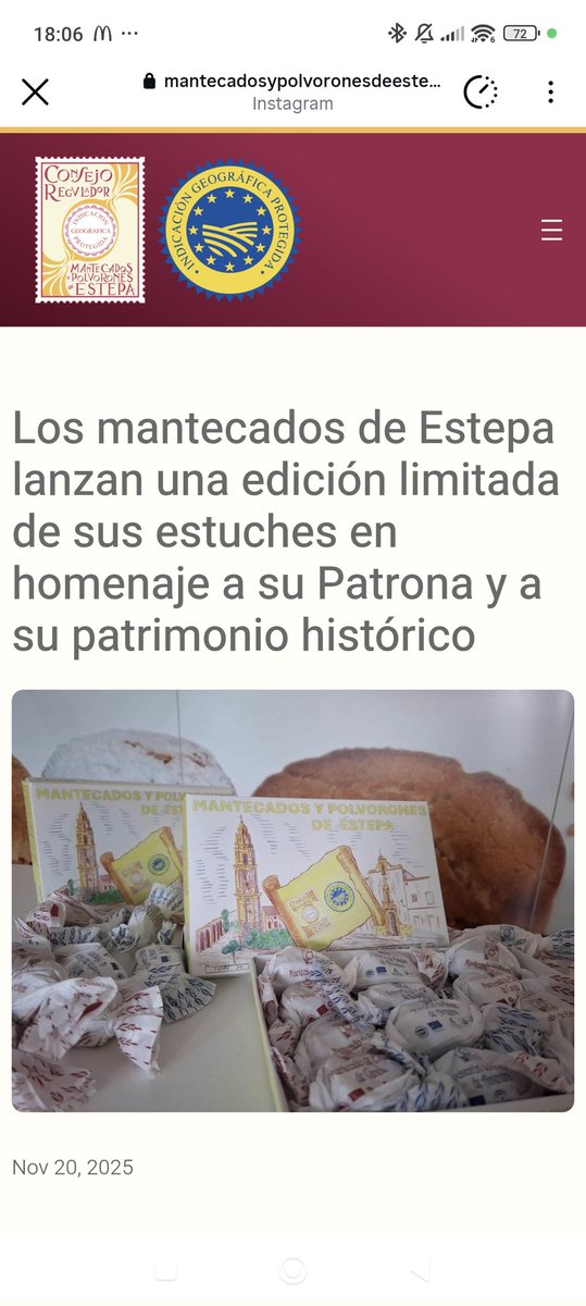 🎁🌲La <a href="/IGP_Estepa/">Mantecados de Estepa</a> ha presentado un estuche de edición limitada dedicado a su patrimonio histórico y a su patrona, Nuestra Señora de la Asunción. Un diseño especial que se inspira en la belleza de una lámina antigua, rindiendo homenaje a la tradición y la identidad estepeña.