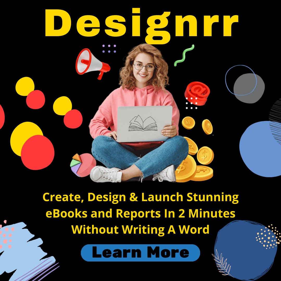 WinJose8's tweet image. #designrr #writing #ebookcreator #eBook
#ebooks #makemoneyonlinenow #makemoneyonline
#ebooksale #makemoneyonline #ebookstagram
#businessonline #workfromhome #workathome
Create eBooks effortlessly with Designrr.
Check now how to profit with this tool
👉 f.mtr.cool/rxxfigpjrp 👈