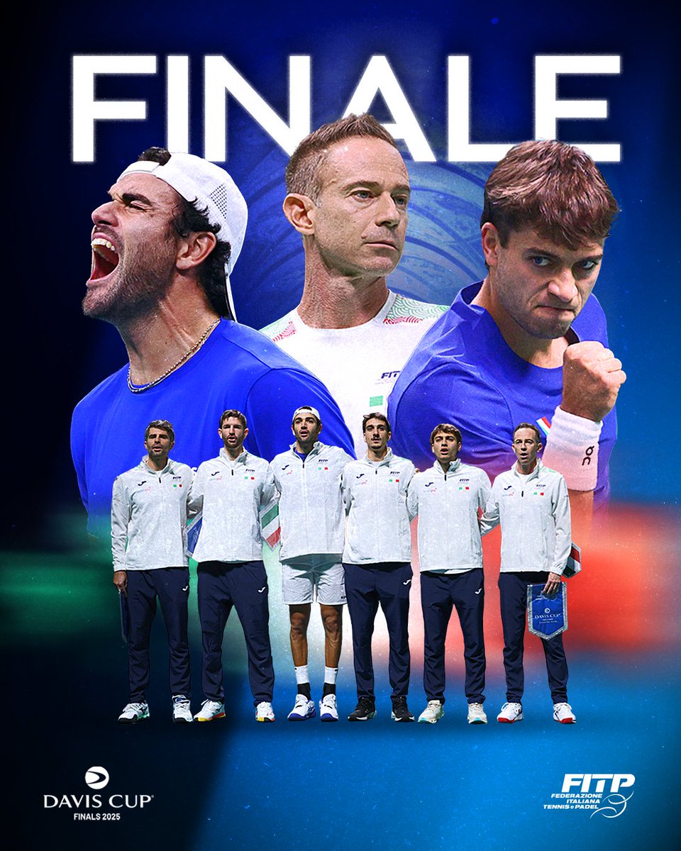 Non c’è due senza TREEEEEE 🇮🇹🇮🇹🇮🇹

Le vittorie di Berrettini e Cobolli contro il Belgio ci regalano un altro appuntamento con la storia: domenica giocheremo la terza finale consecutiva, per la prima volta in casa nostra 💙🏠

#DavisCup