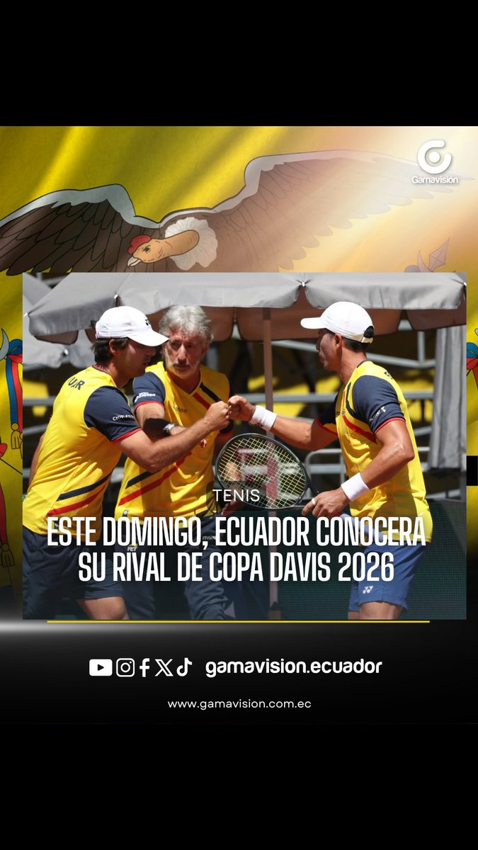 #GamaDeportes | Este domingo, Ecuador conocerá su rival de Copa Davis 2026

El sorteo será para definir a nuestro rival de la primera ronda de Qualifiers de Copa Davis 2026.
