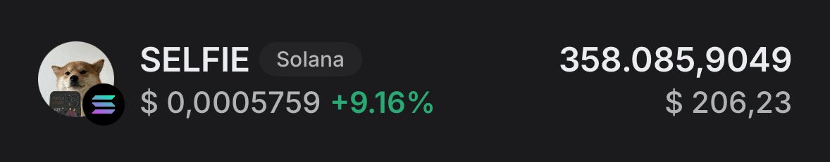 prerich01's tweet image. After buying 66 days in a row, I start again!

Day 2 of buying $Selfie everyday!
Around $10 a day.

Day 2 on Solflare.
Trust wallet still 100% : 66x$10 = $660 investment.

I will see a sea of green ☘️🍀