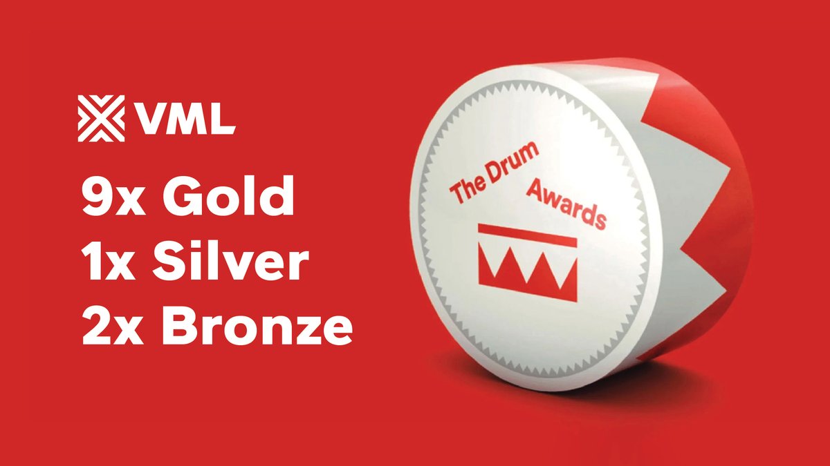 vml_global's tweet image. 9 Gold. 1 Silver. 2 Bronze. 18 total honors at @TheDrumAwards this week! 🥁🎉 A huge thanks to our amazing clients — @IKEA, Diageo, @CocaCola,  @Ziploc, @ConagraBrands, and @UnitedRentals — and to our VML teams. Explore our wins: vml.com/news/the-drum-…

#VML #TheDrumAwards