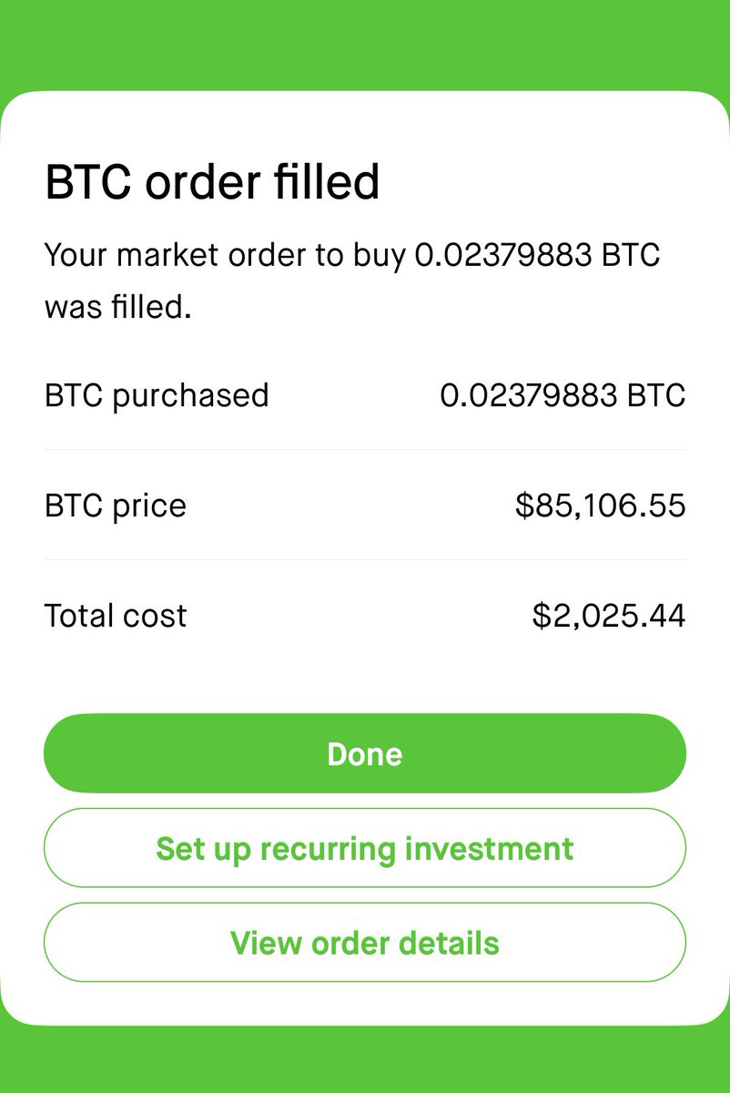 Scavacini777's tweet image. My cleaning business has AGAIN purchased another 
2,379,883 sats at the Btc price of $85,106.55

Our cleaning business now HODL&apos;s 0.89 Bitcoin,

We thank GOD for this dip, I already am a whole-coiner,

But my business soon will be a whole coiner.
HAPPY THANKSGIVING! 
🦃🍁🍂🍃