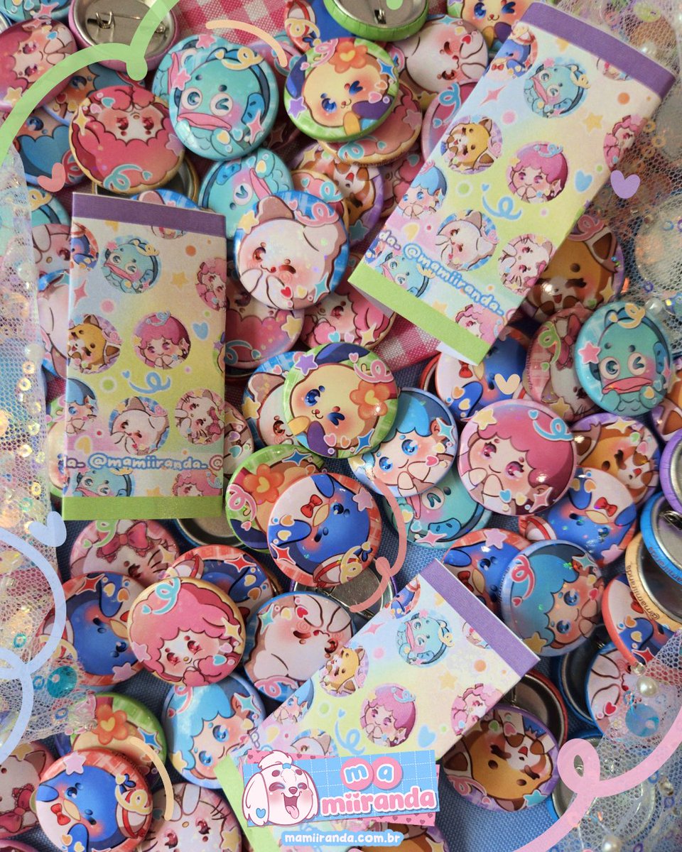 Bottons novos pro gacha Sanrio✨️ Lançamento esse final de semana no UP!ABC e depois na lojinha 🩷🩵