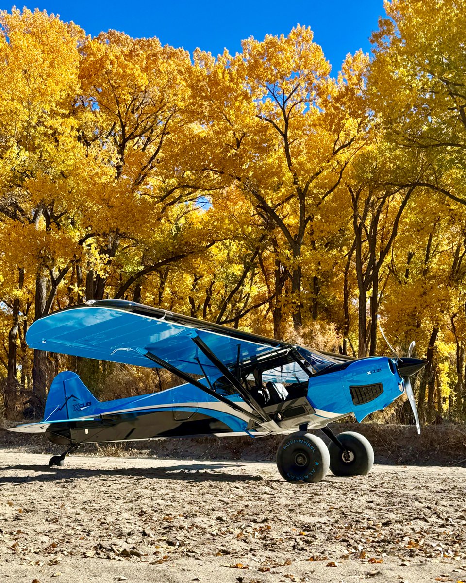 cubcrafters's tweet photo. Shawn and his new XCub showing us how to enjoy fall. 🍂✈️

He’s been flying like it’s his full-time job—logging an incredible 85 hours in just 6 weeks!

📍 Lake and riverbed just east of Reno.
🧑‍✈️: Shawn Linch

#XCub #AdventureFlying #BackcountryAviation #CubCrafters #bushpilot #flytailwheel #taildragger