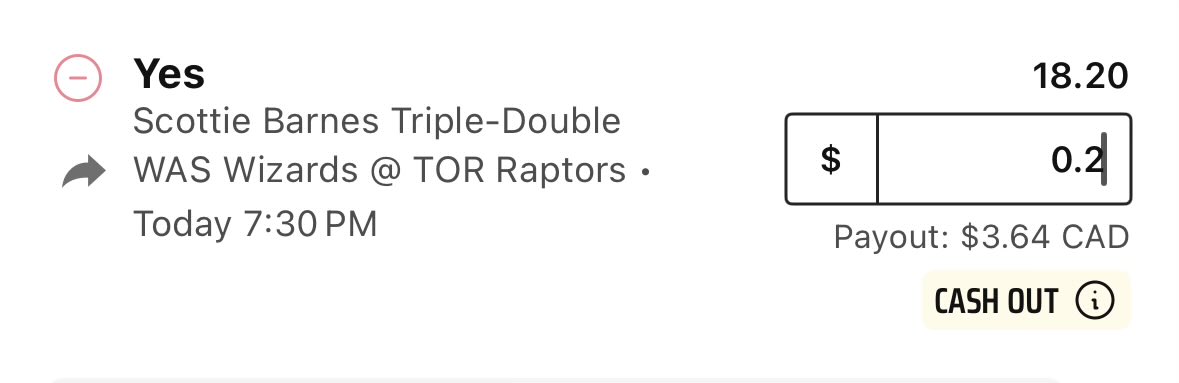 🏀 NBA 🏀

Scottie Barnes 👇🏻
🌟Double double, 2.50 (0.8u)
🪜Triple double, 18.20 (0.2u)

#NBA #GamblingX
