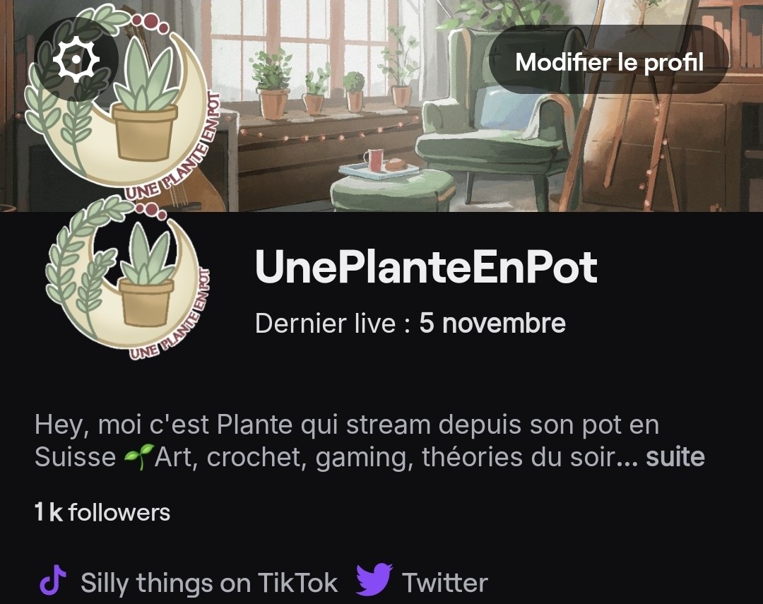 Merci pour les 1k sur Twitch et merci à toutes les personnes qui suivent de près ou de loin mes streams 🥹🌿