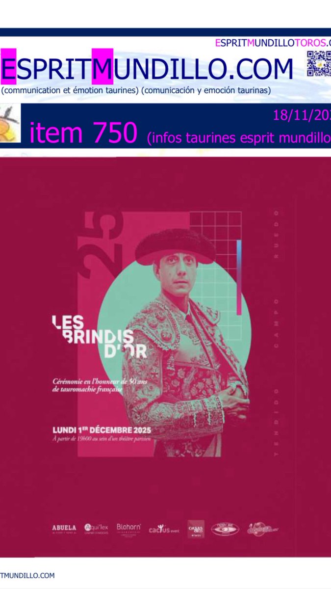 infos taurines esprit mundillo 750 en ligne dans le site espritmundillo.com