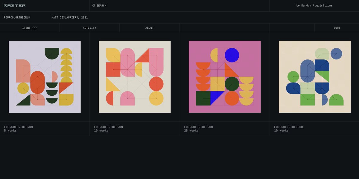 thefunnyguysNFT's tweet image. Working on something new at @raster_art

Many artists have minted small (or large) series on large-scale shared contracts such as SuperRare, hic et nunc, Foundation, ... 

There is no structured on-chain information that gives away which tokens actually belong in a series and…