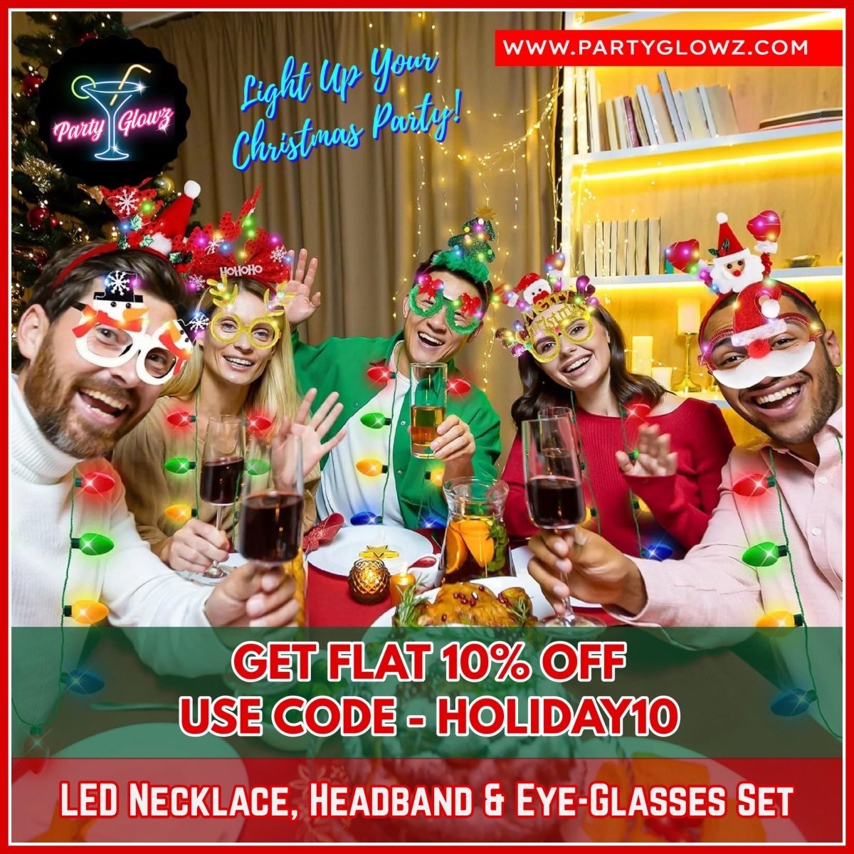 GlowzParty's tweet image. Light Up Your Christmas Party!🎅💡🎄✨
This LED Necklace, Headband &amp;amp; Eye-Glasses Set brings instant holiday cheer to every celebration
Christmas Accessories + Fits All + Light Up Fun ✨
👉 tinyurl.com/4y7krshj   

#ChristmasGlow #LightUpAccessories #HolidayPartyStyle