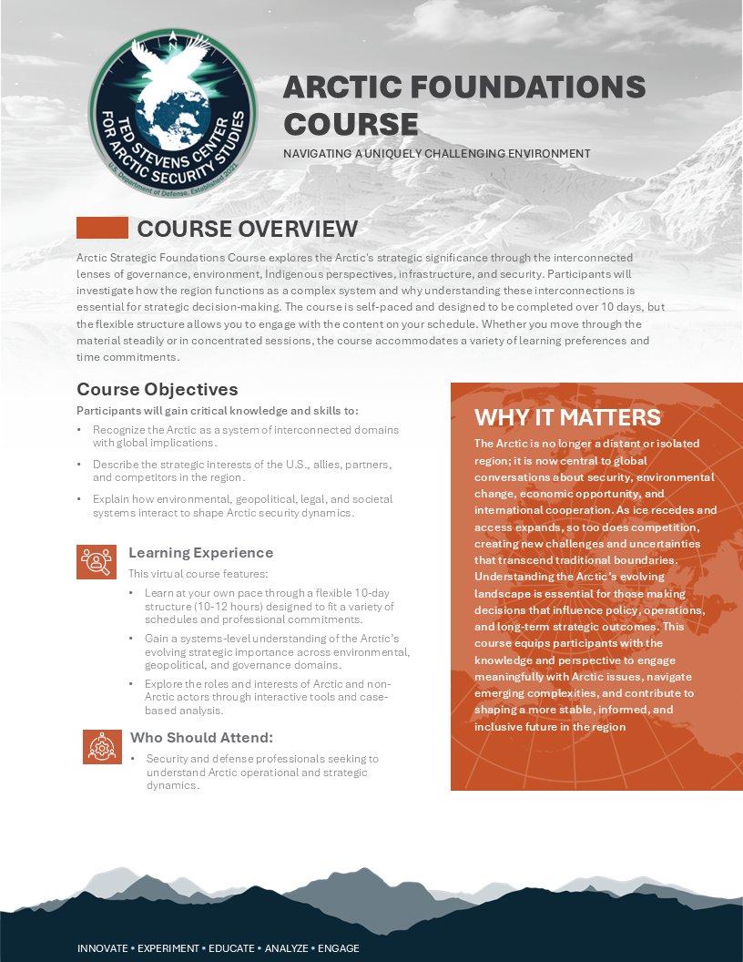 Ted Stevens Center for Arctic Security Studies tweet media