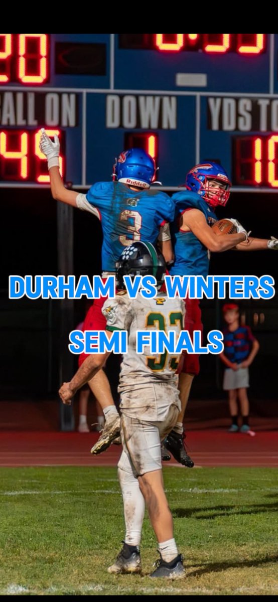 Game Day, Durham travels to Winters to take on the Warriors. Let’s Go Trojans!! 🏈 🏈