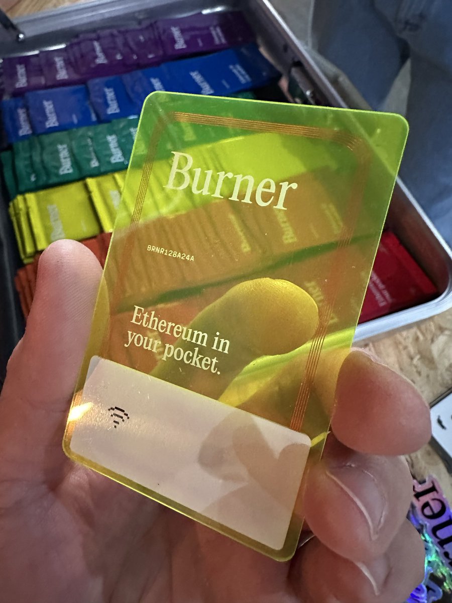 heyhaigh's tweet image. Hands down @useburner had the best swag of DevCon. The boys cooked with this.

Most affordable hardware wallet on the market.