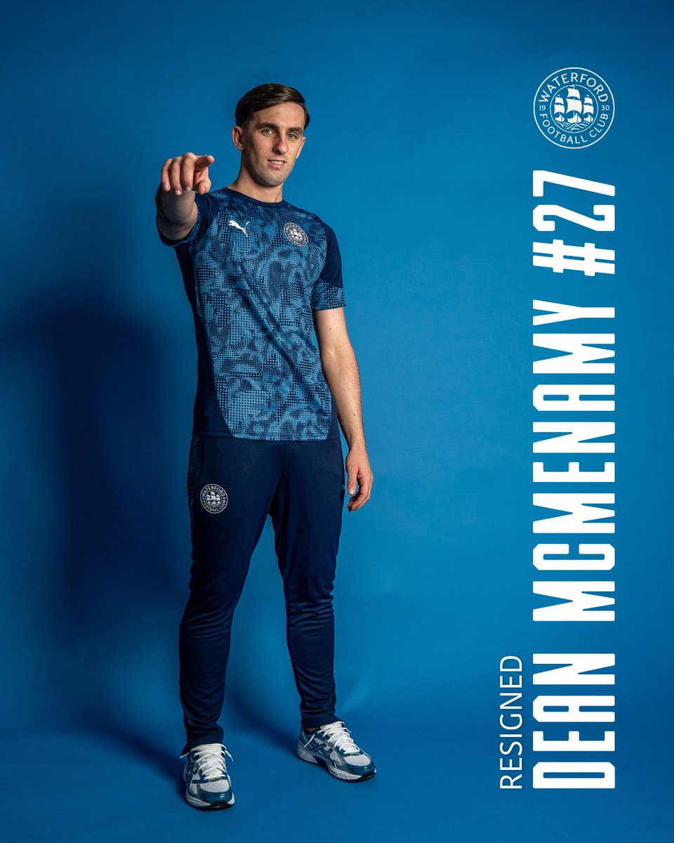 Waterford FC are thrilled to announce that Dean McMenamy has put pen to paper to remain a Blue ahead of the 2026 League of Ireland season ✍

McMenamy now heads into his fourth consecutive year with the Blues 👊

Read more 👉 waterfordfc.ie/2025/11/21/dea…

#WaterfordFC