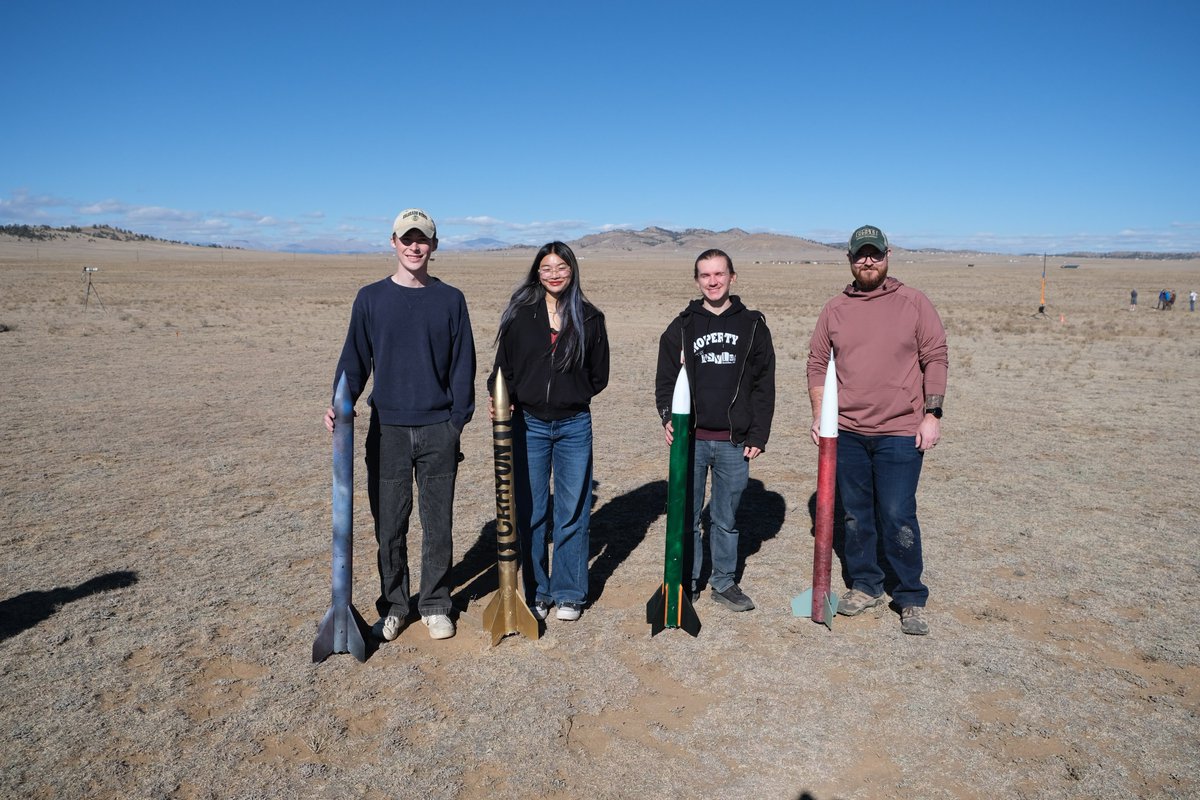 CSU_USLI's tweet image. Certified and soaring! 🚀 Congrats Alex, Connor, Ethan, and Isa on your L1 carts, four-for-four with solid launches and recoveries. R.A.M.S. is now 6/12 certified. Let’s keep up the great work!

Watch the launches here: lnkd.in/ggqFwVe5

#USLI #StudentRocketry #Level1