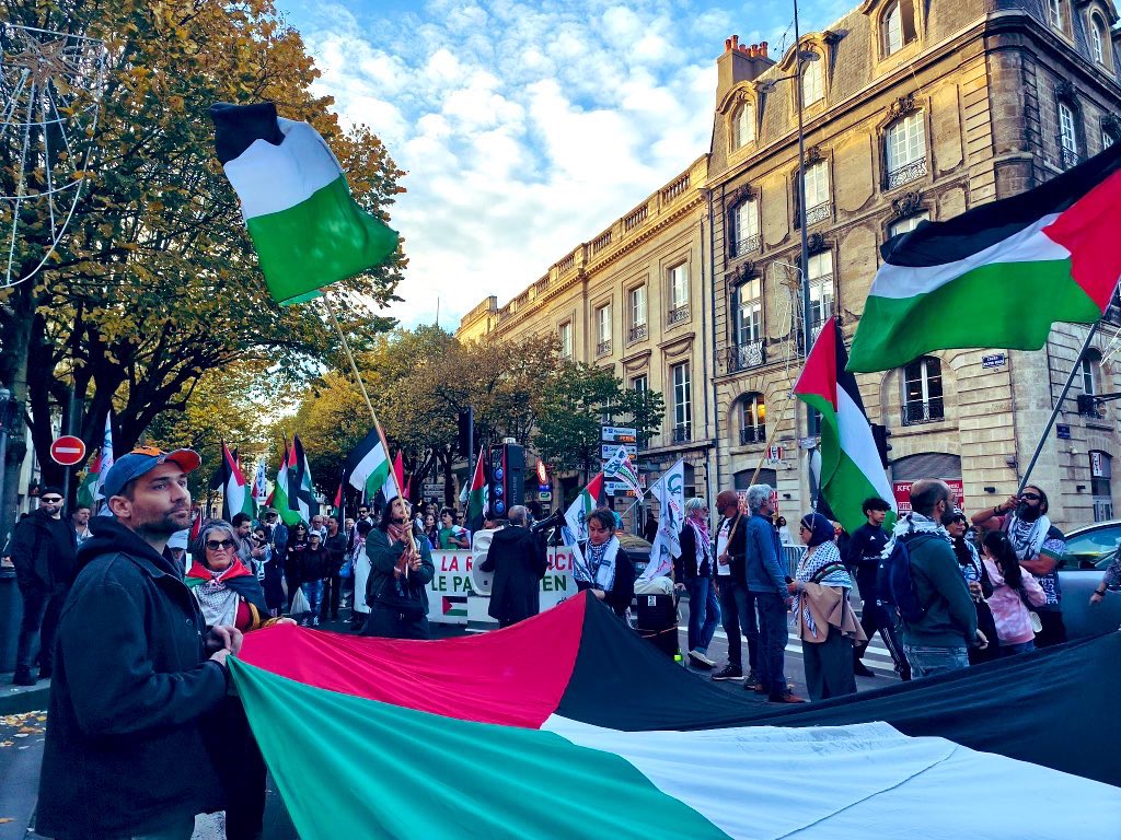 ComiteAction's tweet image. 1/2 Retour sur la 108e manifestation du CAP le 15  novembre à Bordeaux en soutien avec la lutte du peuple 🇵🇸 et tous les pro🇵🇸 réprimés 
Merci à tous ceux qui sont là depuis plus de 2 ans 
Rdv pour une nouvelle mobilisation le 22 novembre 
⏰15h30
📍Place de la Victoire 
#Gaza