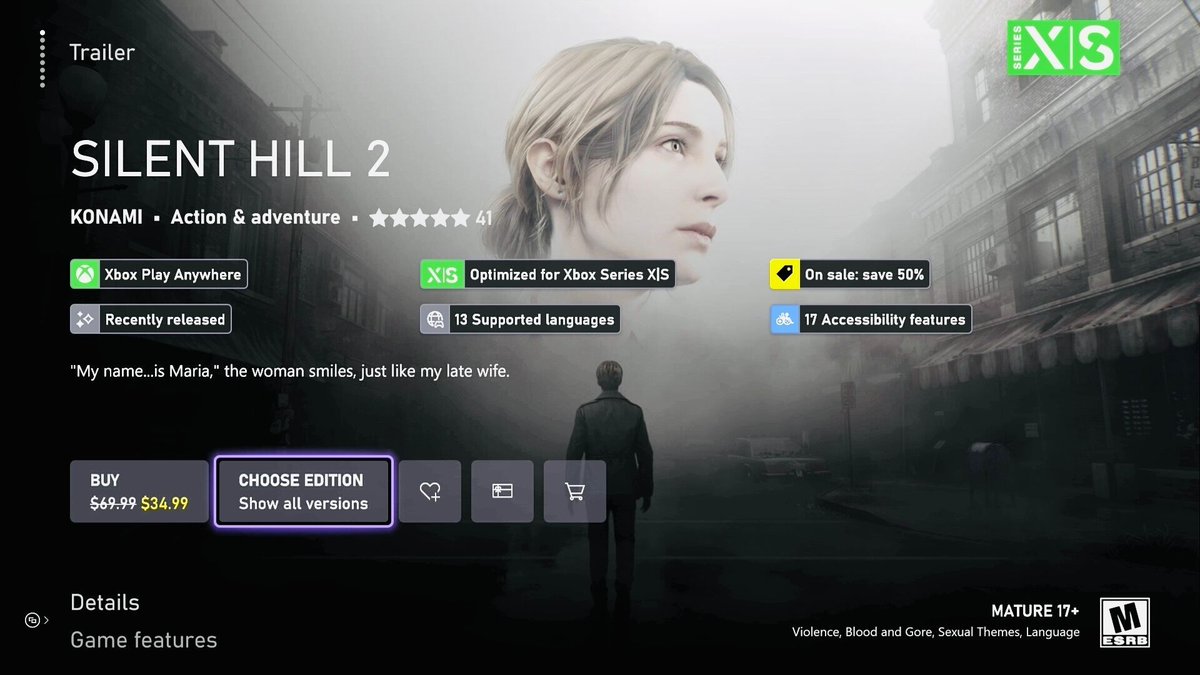 Silent Hill 2 is now on Xbox and it’s 50% off. Plus you can grab it in a bundle with Silent Hill f. 
Love being able to play wherever I want.