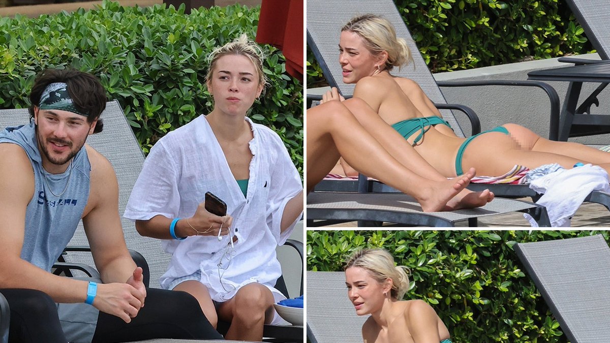 TMZ_Sports's tweet photo. Livvy Dunne Lounges In Bikini During Vacation With Paul Skenes   |  Click to read more 👇 https://t.co/R4yomLOjeB https://t.co/ziWVVTHybs