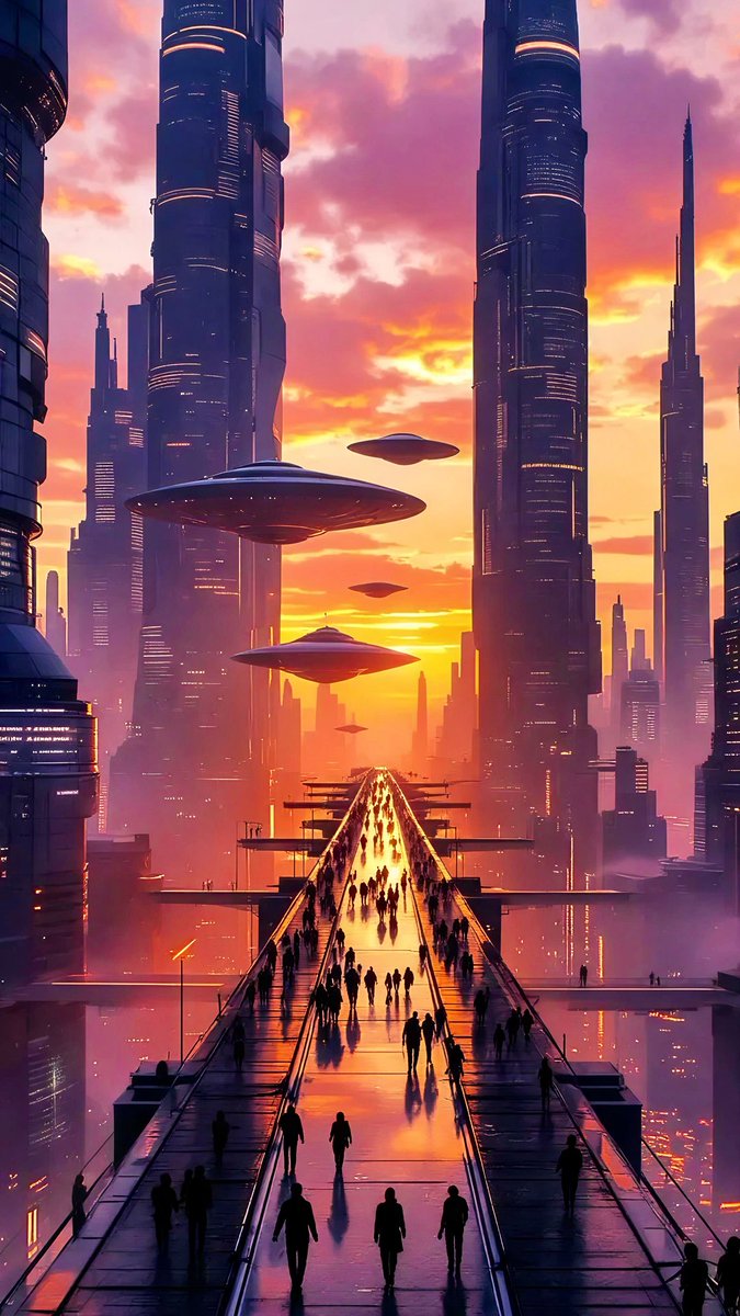 WallSpireX's tweet image. Step into a radiant future 🌇✨ where dreams walk among neon skies and silent silhouettes. This cityscape whispers of hope, tech, and tomorrow. Save it, feel it, live it. 4k 🩸🤌🏻 #FuturisticVibes #UrbanSunset #phonewallpaper