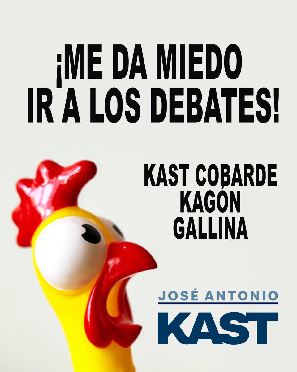 Chile no merece tener un Cobarde como presidente. La gallina Kast se hará caca con los delincuentes y entregará Chile al Tren de Aragua 

Zúmbale Primo Chamberlain Comando de Jara Boric #KastNoDaLaCara #Cadem