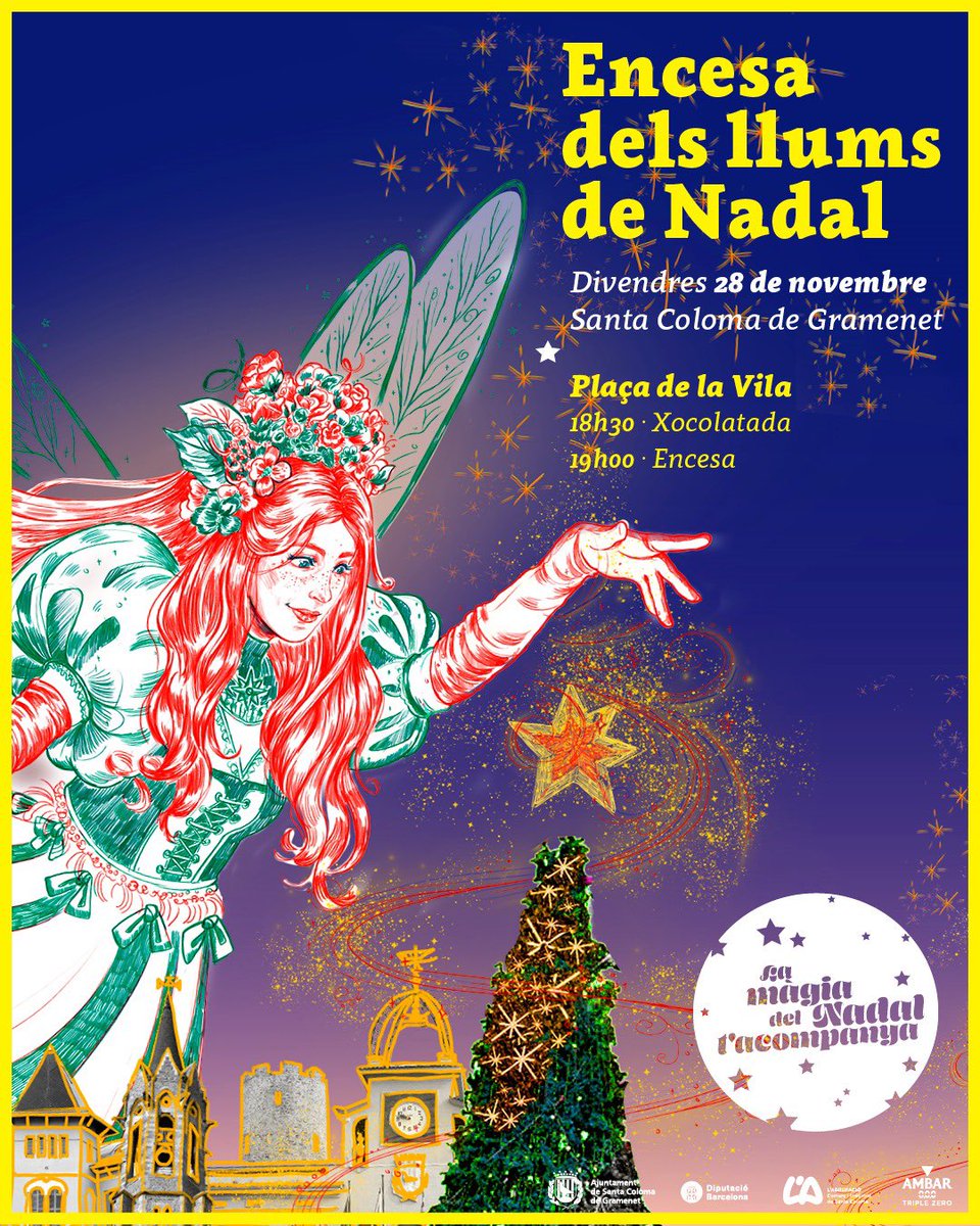 ✨ El 28 de novembre, a les 18:30 h, encendrem els llums de Nadal a la Plaça de la Vila.

La Fada Missatgera donarà el tret de sortida a unes setmanes plenes de màgia i calidesa que ompliran Santa Coloma.✨

#SantaColoma #Nadal2025