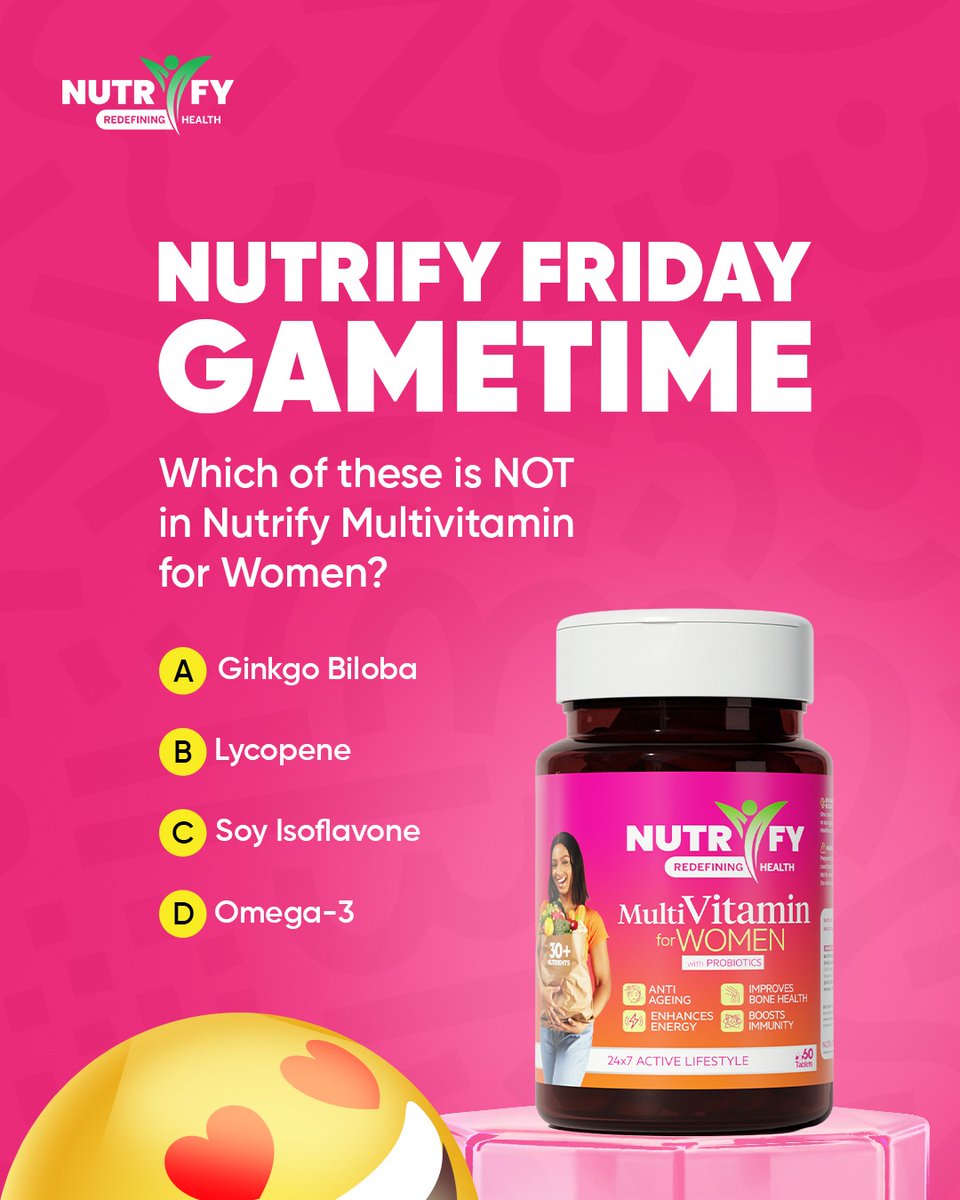 Nutrify Friday Game Time! 
Can you answer this correctly?
🏆 Three winners will be selected at random to receive a surprise gift from Nutrify.

For higher chances to win:
✅ Tag 3 friends in the comments
✅ Like and interact with our other posts

#wellnessallround #HealthyHabits