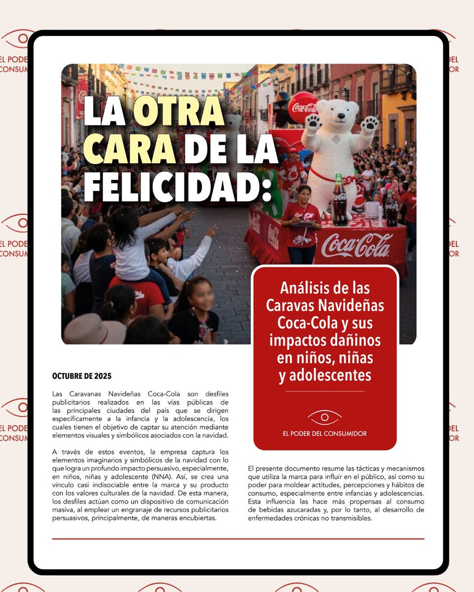 <a href="/COFEPRIS/">COFEPRIS</a> Estos eventos generan vínculos afectivos, asociando la marca con alegría, pertenencia y reconocimiento social.
Se construye lealtad a Coca-Cola desde edades tempranas para influir en decisiones de compra toda la vida.
Aquí el estudio psicológico que lo demuestra.