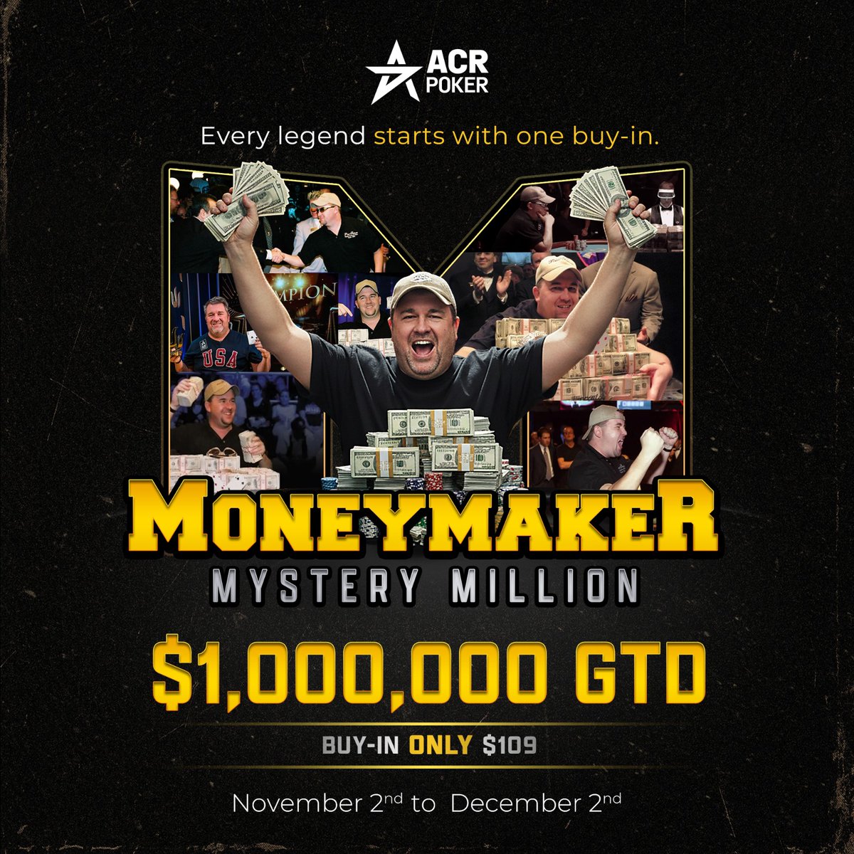 🎉Moneymaker Birthday Giveaway! 🎉

To celebrate the one and only <a href="/CMONEYMAKER/">Chris Moneymaker</a>, we’re giving away (5) tickets to the...
 $109 Moneymaker Mystery Million!

All you need to do is share your best Chris Moneymaker story ... 
Whether it’s a personal interaction, a memorable moment