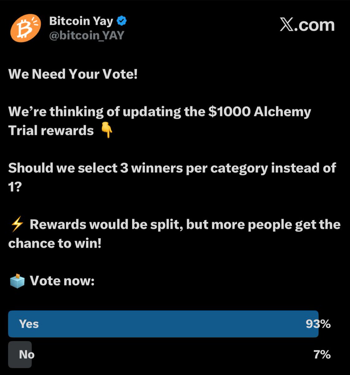 Bitcoin Yay tweet media