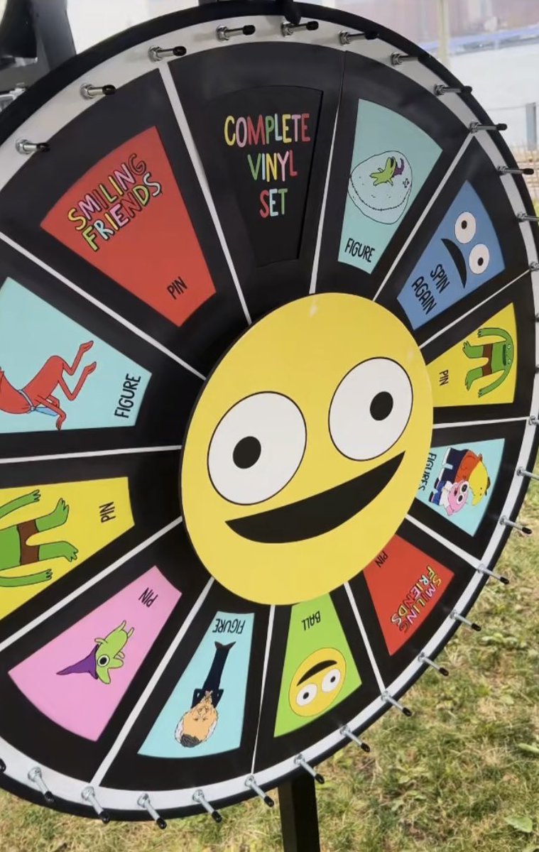 ThatWasDerek's tweet photo. @_WES0_ @adultswim After entering the pop up you get a spin on this wheel. They didn’t have any merch for purchase, so everything is up to chance https://t.co/4a6waoI5gS
