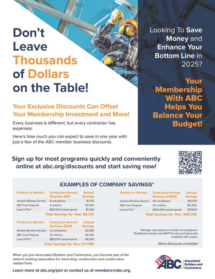 💰 Your #ABCNM membership can pay for itself!
Members save thousands each year on cell phones, fuel &amp; supplies—often more than their dues.
👉 Start saving: abc.org/discounts
#ABCMeritShopProud #MemberBenefits