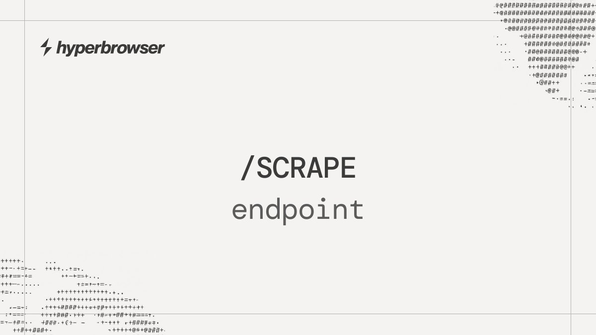 hyperbrowser's tweet image. Scrape any page and get formatted data

The Scrape API allows you to get the data you want from web pages with a single call.

You can scrape page content and capture its data in various formats like markdown or html.