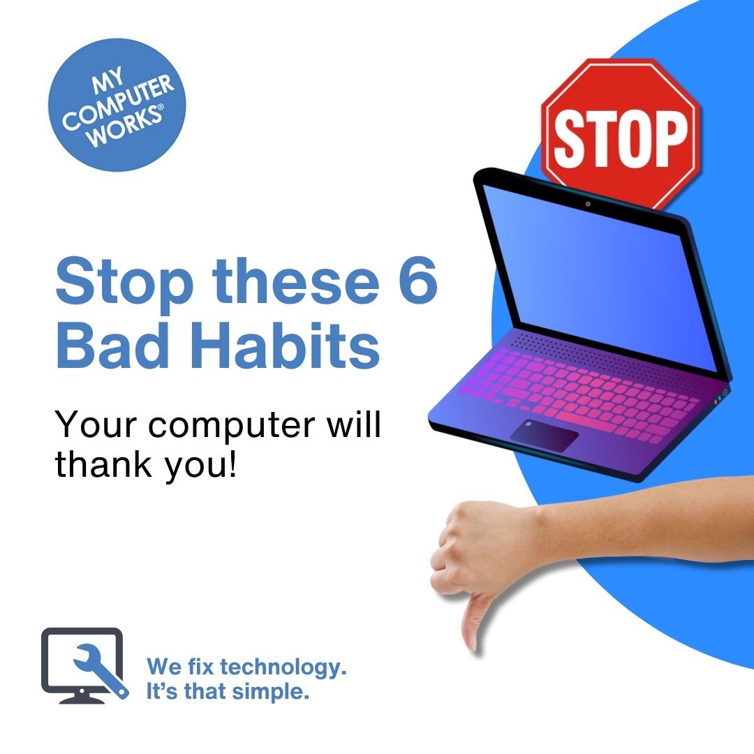 MyCompWorks's tweet image. Bad habits could be costing you performance and profits. Prevent downtime with regular maintenance and expert IT support from My Computer Works. Call 866-343-4961 to speak to U.S.-based agents.

For the full list of bad habits, read this blog → mycomputerworks.com/stop-these-10-…