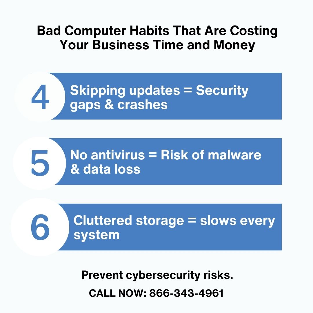 MyCompWorks's tweet image. Bad habits could be costing you performance and profits. Prevent downtime with regular maintenance and expert IT support from My Computer Works. Call 866-343-4961 to speak to U.S.-based agents.

For the full list of bad habits, read this blog → mycomputerworks.com/stop-these-10-…