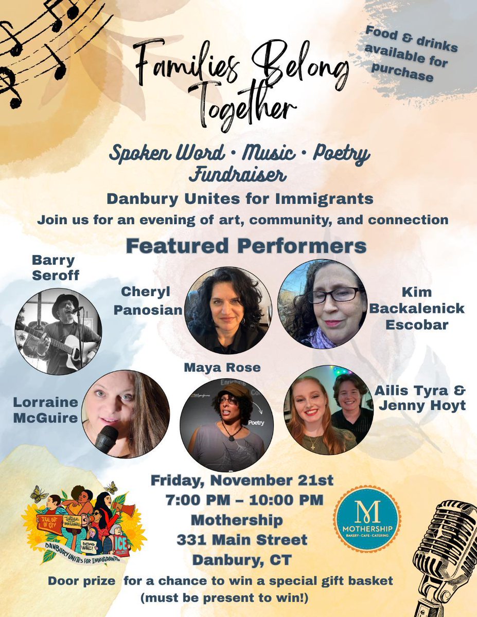 We have a big fundraiser tonight at Mothership Danbury with music,
poetry and stories;
zeffy.com/en-US/donation…?
I have been involved since March of this year in the Rapid Response, Know Your Rights Workshops, Court Accompaniment and other programs.