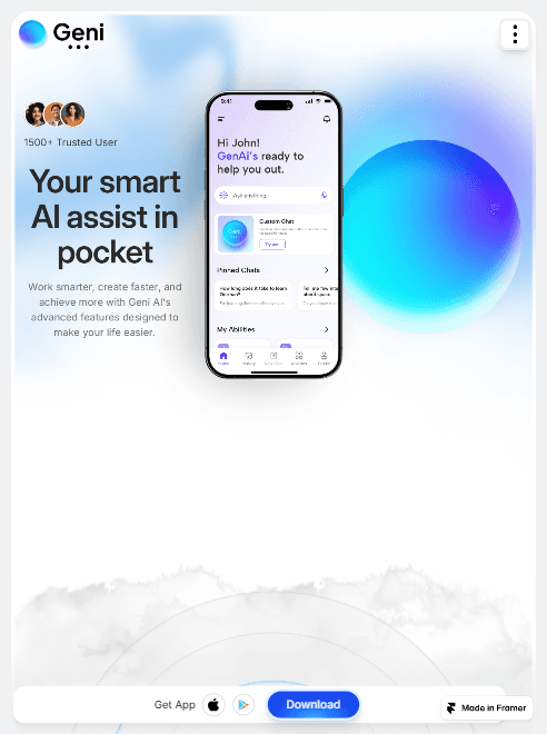 alphadesignglob's tweet image. GeniAI — AI Mobile App Template

alphadesignglobal.pro/geniai 

#AIApp #MobileAppDevelopment #ArtificialIntelligence #AppTemplate #TechInnovation #AIDevelopment