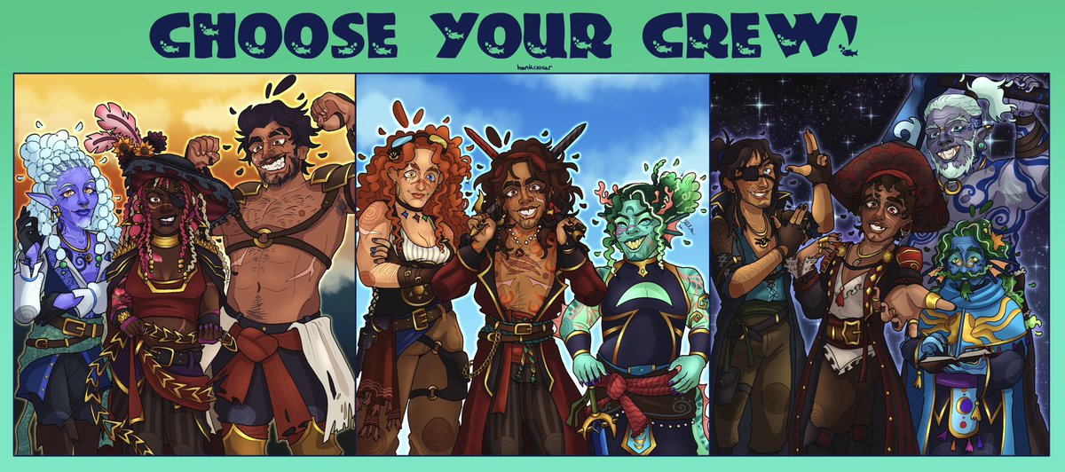 honkceasar's tweet image. CHOOSE. YOUR. CREW!!!!! 
#jrwi #jrwifanart #jrwiriptide