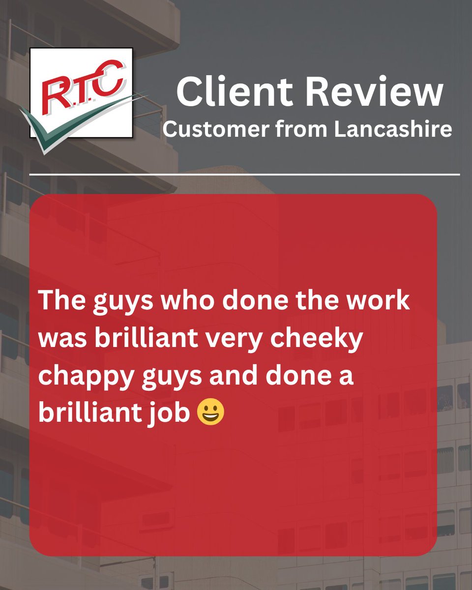 rtcpreservation's tweet image. 💬 “Brilliant job from a great team!”
Our friendly, hard-working crew always brings positive energy to every project — and top-quality results to match. 😄👏

👉 Get in touch today for expert damp and timber treatments done right.
🔗 rtcgroup.co.uk/contact-us/
