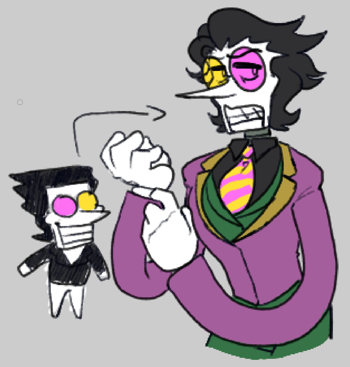 MiscMango's tweet image. shoulda figured id come crawling back here.  have my spamton EX design.  yes, he totally stole tenna's jacket and tie