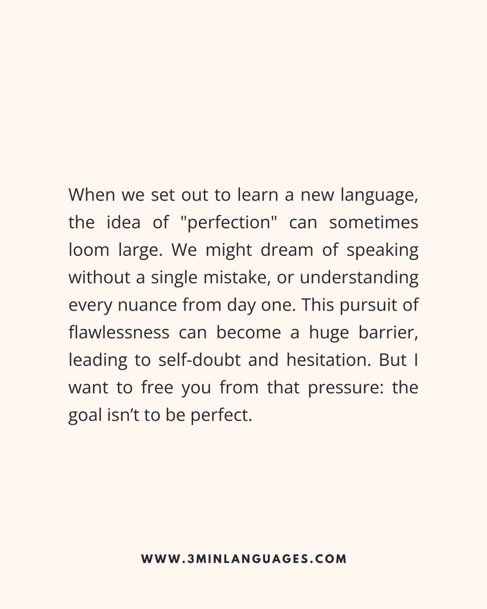 3MLanguages's tweet image. The goal isn’t perfection; it’s consistent growth.
 👉 Grow in 3 minutes: 3minlanguages.com

#3MinuteLanguages #StudyIn3 #LanguageLearning #MicroLearning #Consistency #LearnFrench #LearnSpanish #LearnGerman #LearnItalian #LearnPortuguese