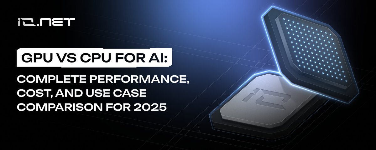 ionet's tweet image. Few understand why GPUs really matter for AI.

Sure &quot;GPU = faster&quot; but do you know why trying to train on CPUs is fundamentally broken? This new guide breaks down the architecture differences that actually matter:

→ Why parallel processing isn&apos;t just &quot;more cores&quot; 
→ Memory…