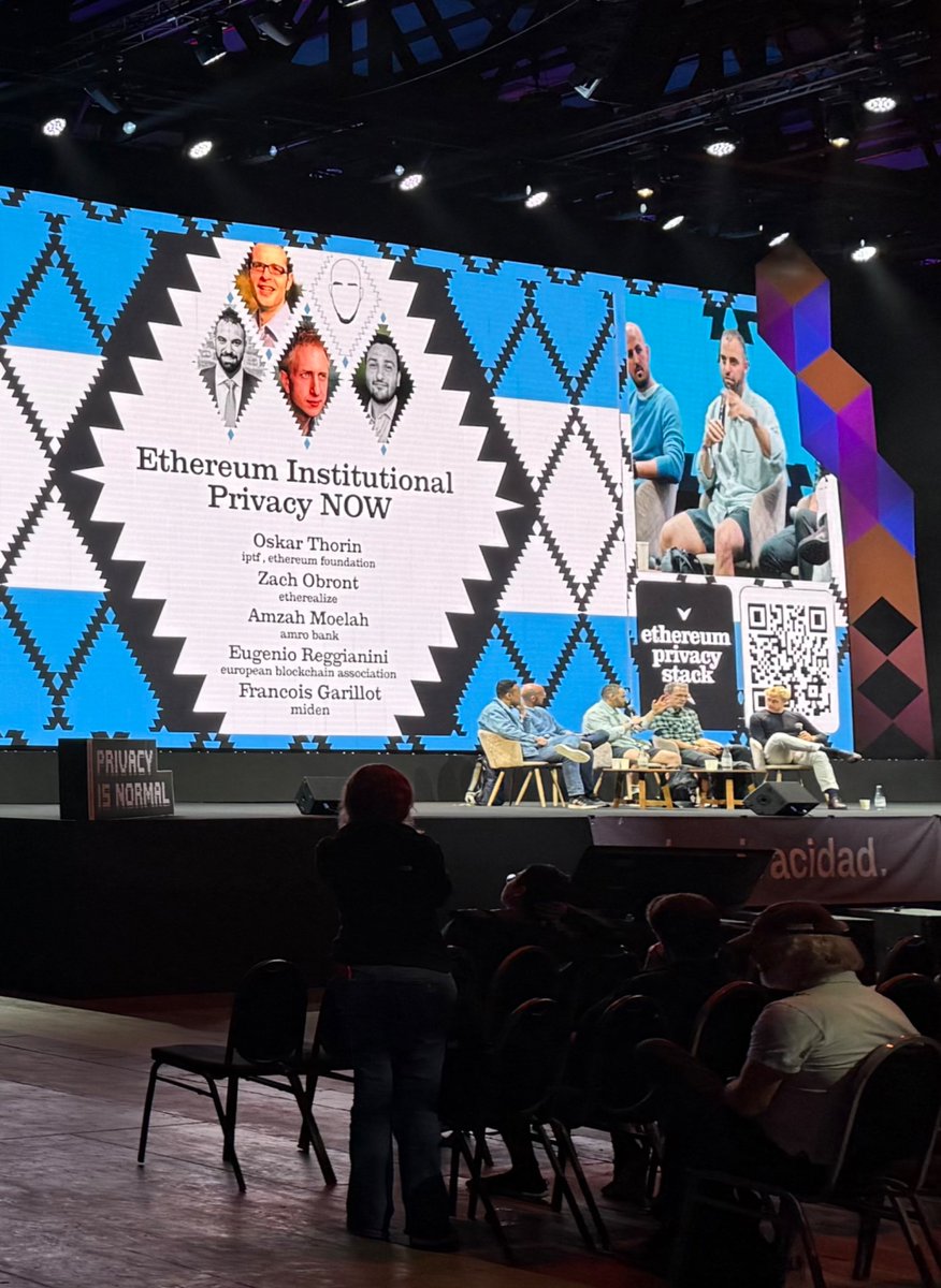 Ethereum Institutional
Privacy NOW Panel

<a href="/oskarth/">oskarth</a> x <a href="/ethereum/">Ethereum</a>
<a href="/zachobront/">obront | eth/acc</a> x <a href="/Etherealize_io/">Etherealize</a> <a href="/Amzah0x/">amzah.eth 🦇🔊</a>
 <a href="/Reggia91/">Eugenio Reggianini</a> x <a href="/EUBLASORG/">European Blockchain Association EBA</a>
<a href="/huitseeker/">Francois Garillot</a>