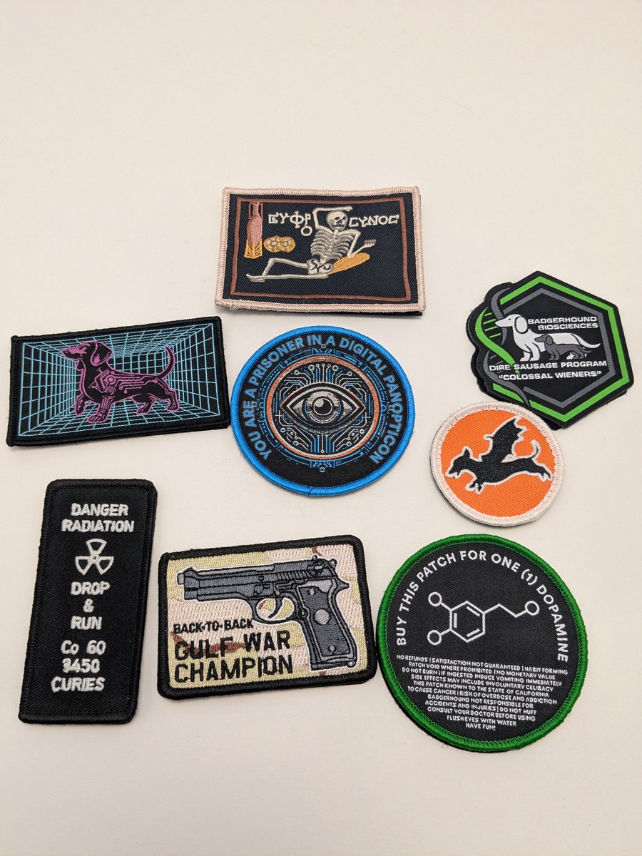 Haven't shared any patches in a while.

These are the latest I've added to my collection. All from Badgerhound Supply <a href="/Badgerhound1/">Badgerhound</a>

The Digital Panopticon will be going up in my cube at work.