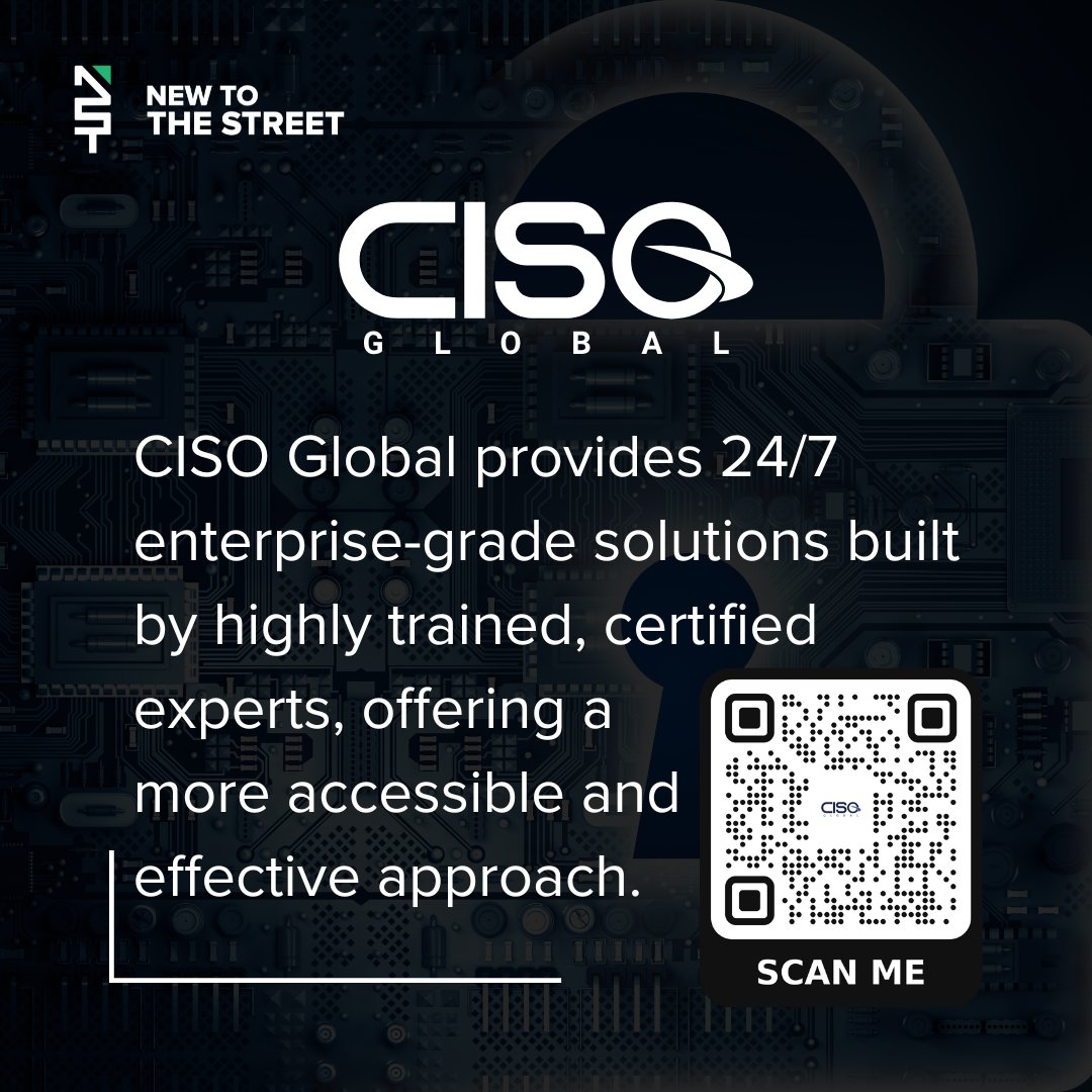 NewToTheStreet's tweet image. CISO Global Delivers Always-On Cybersecurity Protection 🔒

@CISOGlobalInc provides 24/7 enterprise-grade security solutions, powered by highly trained and certified experts who make advanced cybersecurity more accessible, effective, and scalable for organizations everywhere.…