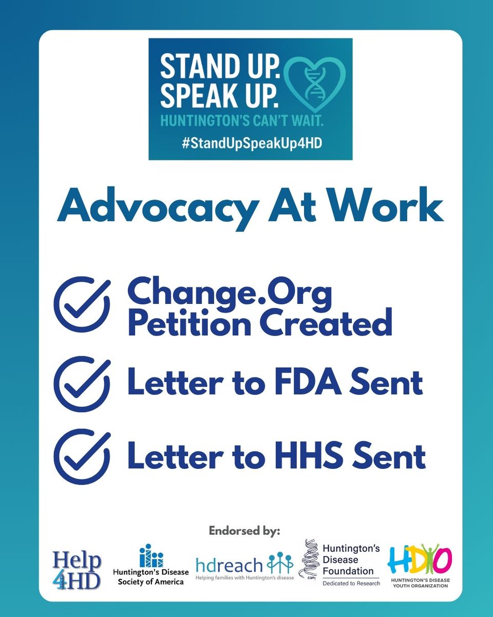 Help4HDI's tweet image. Advocacy Matters! @HDReach , #Help4HD, @hdfcures , @HDYOFeed &amp;amp; @HDSA have been working together on behalf of the #HD community.

Share your voice! Sign the petition (c.org/W2wWQWs5Tq) &amp;amp; stay connected for future initiatives. #StrongerTogether