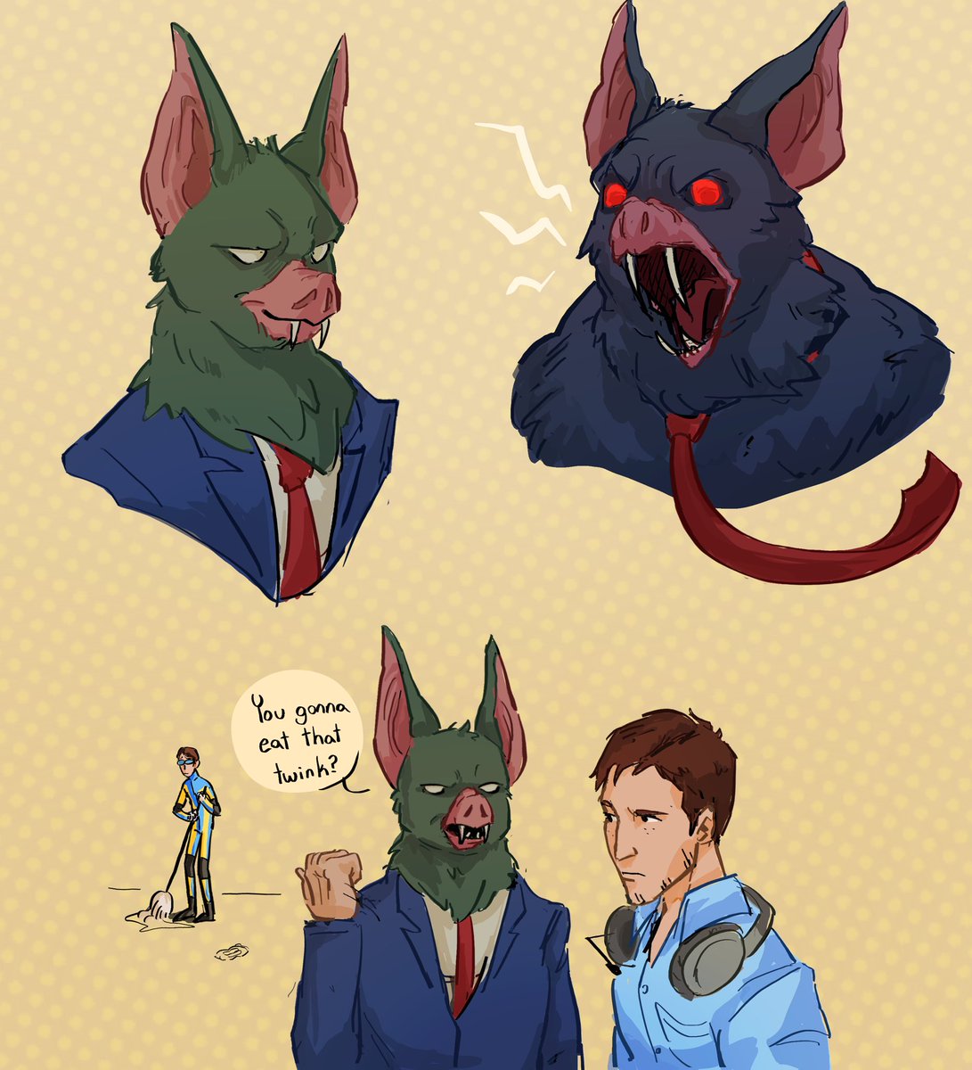 ElectColin's tweet image. Had to draw the goat rq

#Dispatch #sonar #mechaman #waterboy